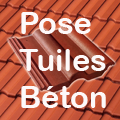 Pose des tuiles béton